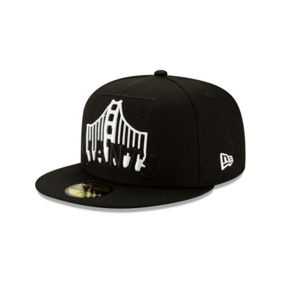 Black San Francisco Giants Hat - New Era MLB Logo Elements 59FIFTY Fitted Caps USA3698471